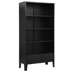 Bookshelf Industrial Black Steel