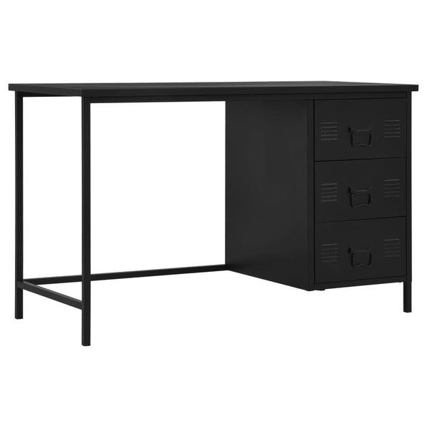  Desk with Drawers Industrial Black Steel