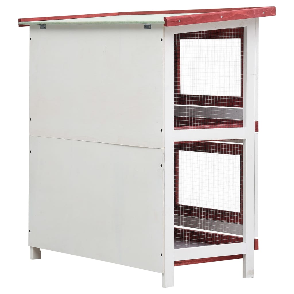 Rabbit Hutch 4 Doors Red Wood