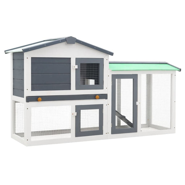  Large Rabbit Hutch Grey and White