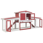 Large Rabbit Hutch Red - White