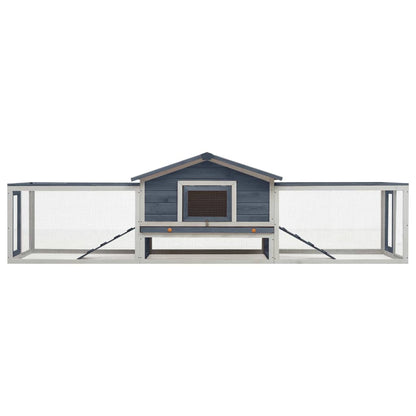 Pine & Fir Wood Rabbit Hutch Grey
