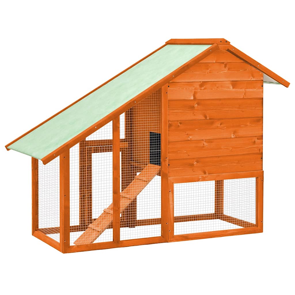Rabbit Hutch Solid Firwood 140x63x120cm Outdoor Pet Cage