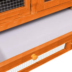 Rabbit Hutch Solid Firwood 140x63x120cm Outdoor Pet Cage
