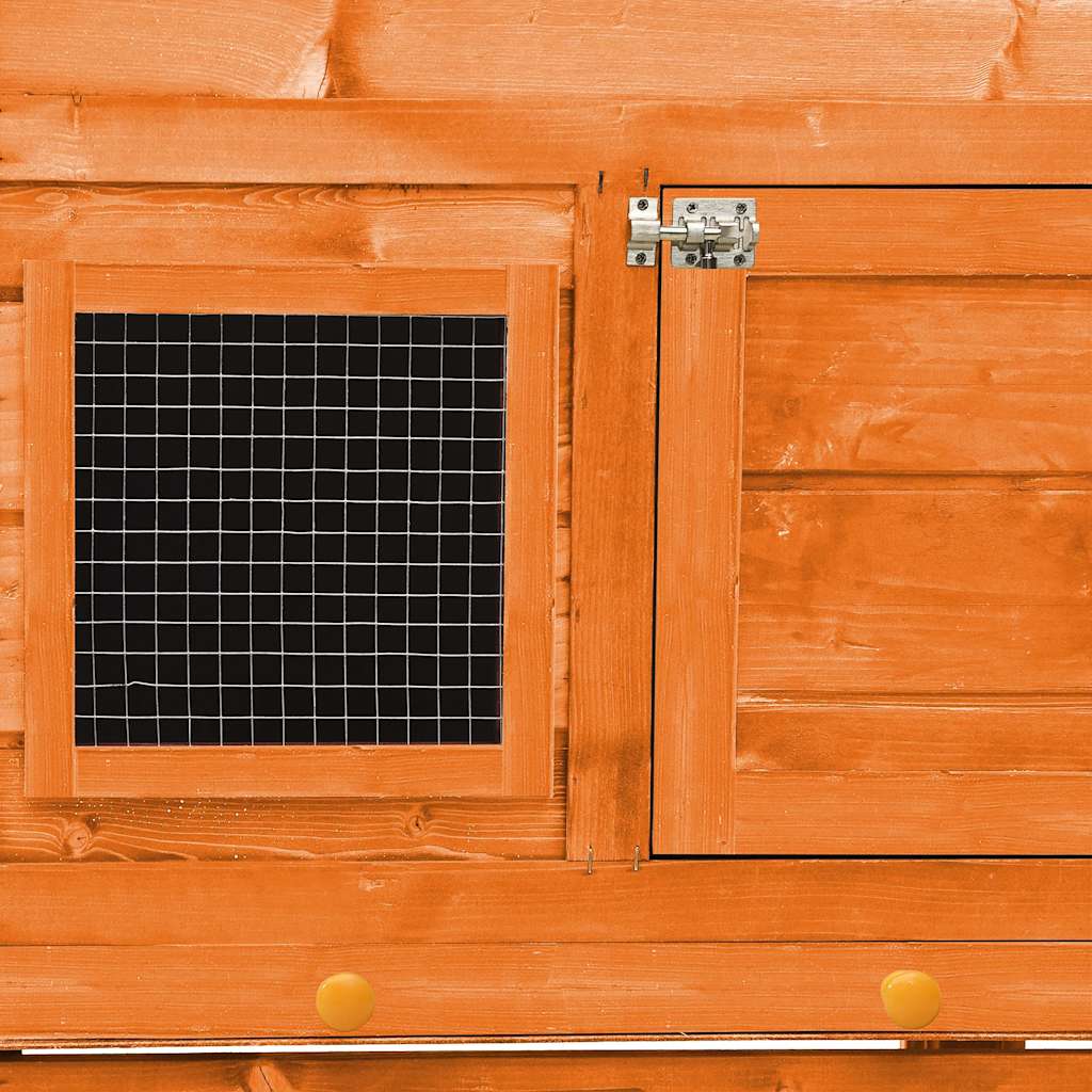 Rabbit Hutch Solid Firwood 140x63x120cm Outdoor Pet Cage