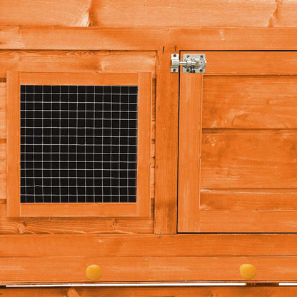 Rabbit Hutch Solid Firwood 140x63x120cm Outdoor Pet Cage
