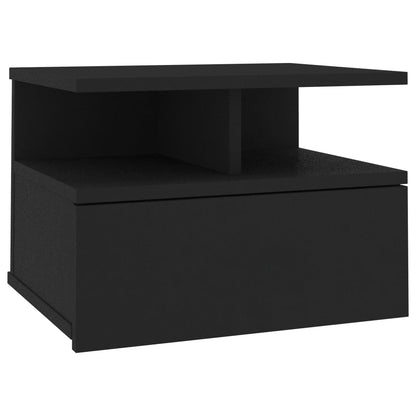 Floating Nightstand Black Chipboard - 40×31×27cm