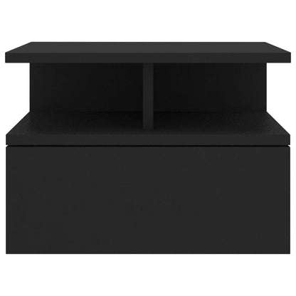 Floating Nightstand Black Chipboard - 40×31×27cm