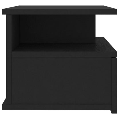 Floating Nightstand Black Chipboard - 40×31×27cm