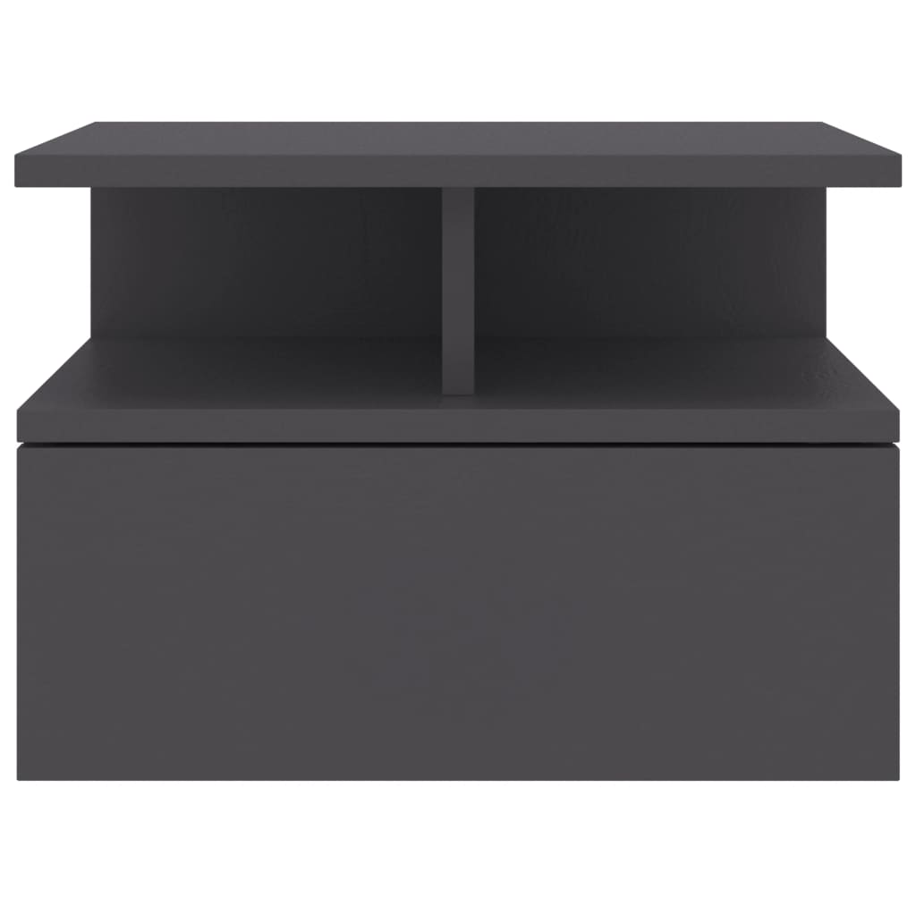 Floating Nightstands 2 pcs Grey -Chipboard