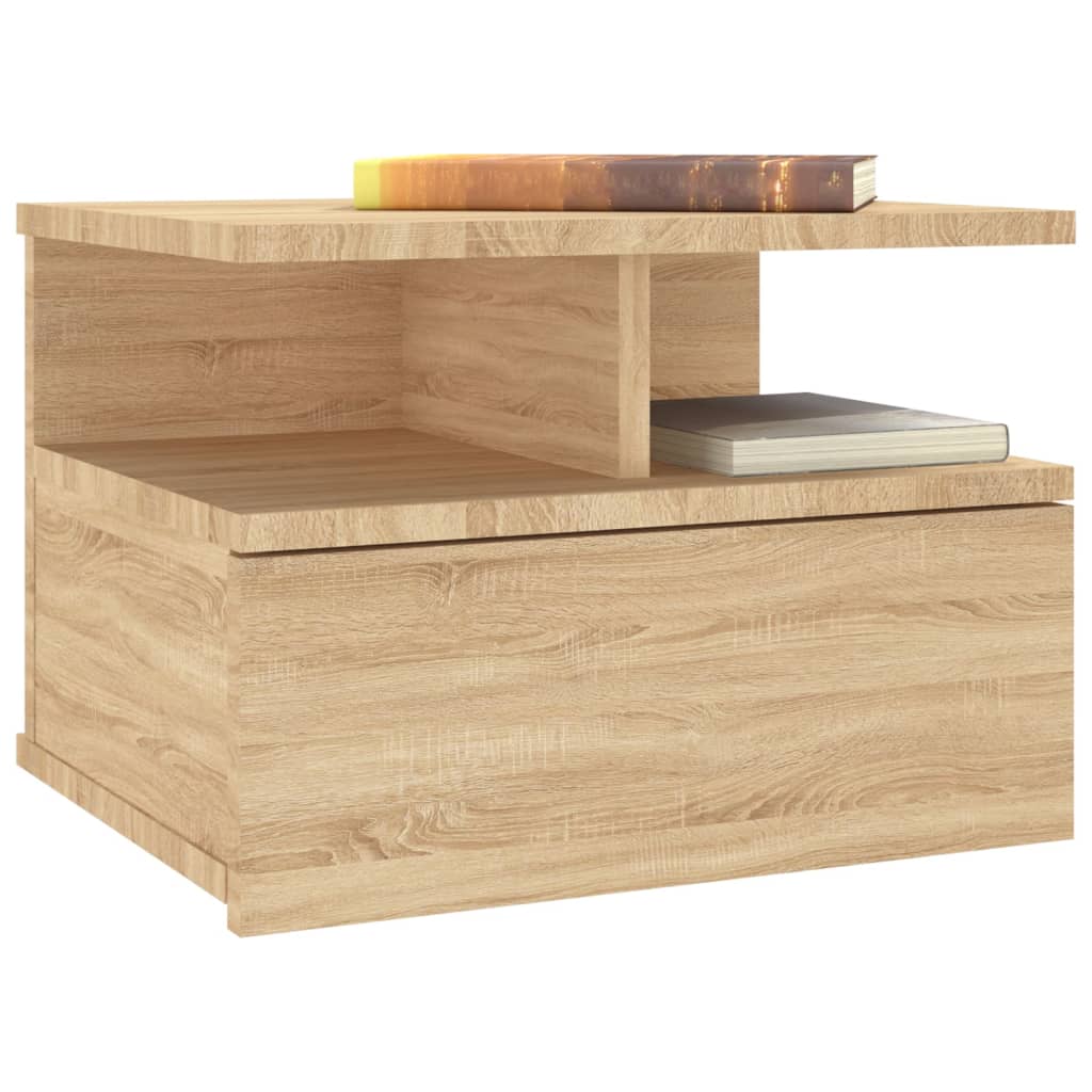 Floating Nightstand Sonoma Oak Chipboard