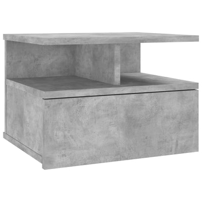 Floating Nightstand Concrete Grey Chipboard - 40×31×27cm