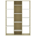 Room Divider/Book Cabinet White and Sonoma Oak Chipboard