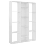 Room Divider/Book Cabinet High Gloss White Chipboard