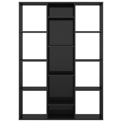 Room Divider/Book Cabinet High Gloss Black Chipboard