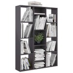 Room Divider/Book Cabinet High Gloss Grey - Chipboard