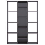 Room Divider/Book Cabinet High Gloss Grey - Chipboard