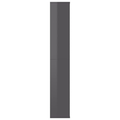 Room Divider/Book Cabinet High Gloss Grey - Chipboard