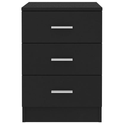Bedside Cabinet Black Chipboard - 38×35×56cm