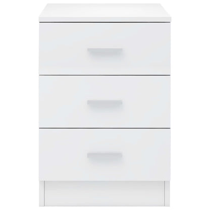 Bedside Cabinets 2 pcs High Gloss White 38x35x56 cm Chipboard