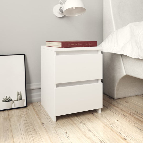  Bedside Cabinets 2 pcs White - Chipboard