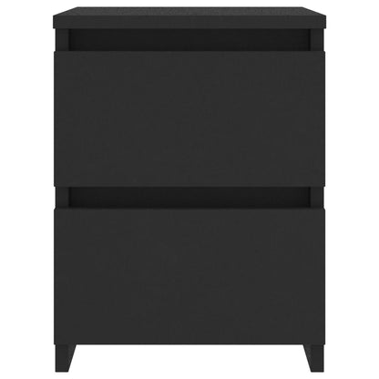Bedside Cabinets 2 pcs Black - Chipboard