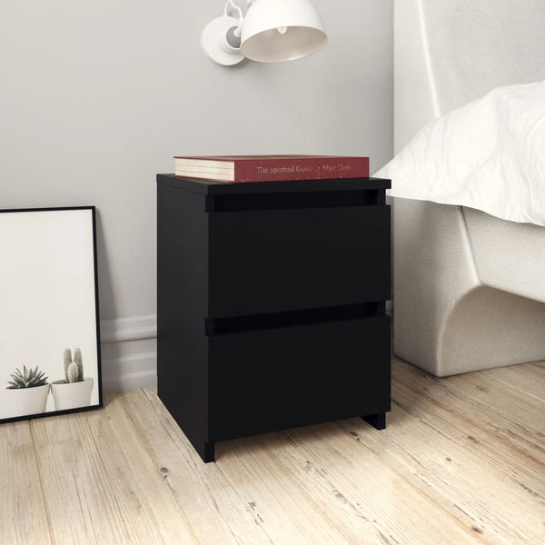  Bedside Cabinets 2 pcs Black - Chipboard