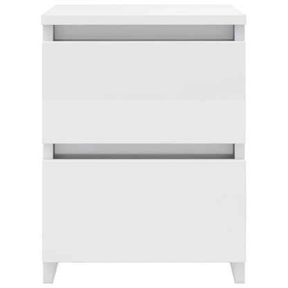 Bedside Cabinet High Gloss White Chipboard - 30×30×40cm