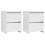 Bedside Cabinets 2 pcs High Gloss White  Chipboard