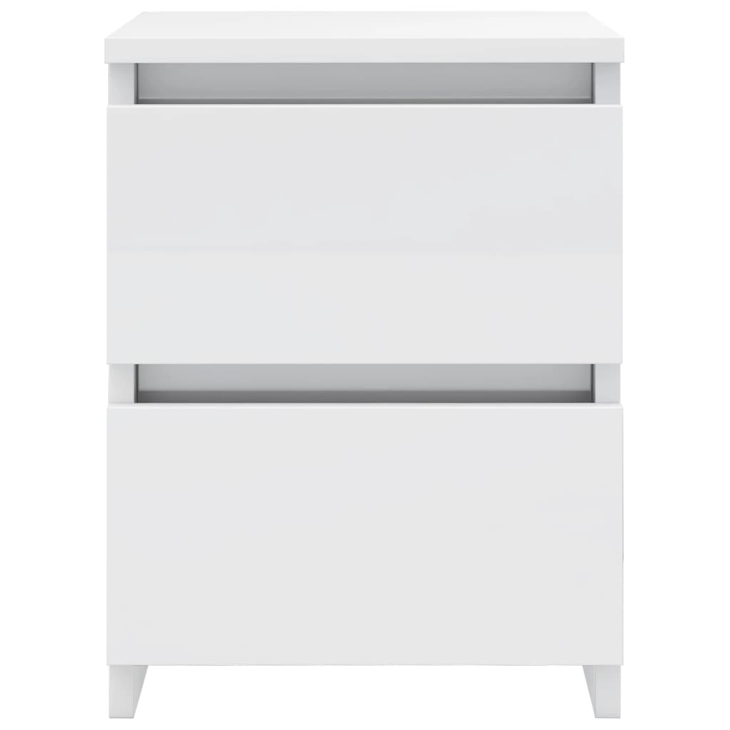 Bedside Cabinets 2 pcs High Gloss White Chipboard - 30×30×40cm