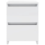 Bedside Cabinets 2 pcs High Gloss White  Chipboard