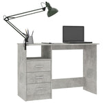 Desk with Drawers Concrete Grey Chipboard