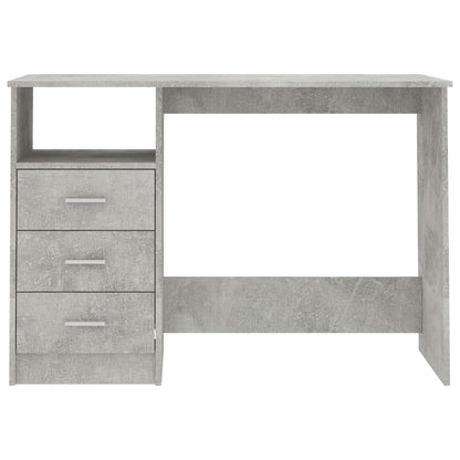Desk with Drawers Concrete Grey Chipboard