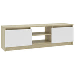 TV Cabinet White and  Oak Chipboard