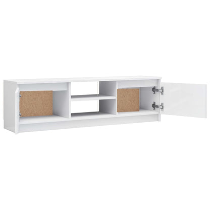 TV Cabinet High Gloss White Chipboard - 120×30×35.5cm