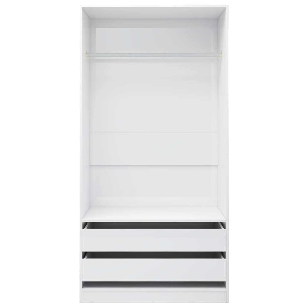 Wardrobe High Gloss White-Chipboard