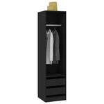 Wardrobe with Drawers Black Chipboard
