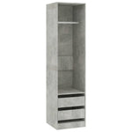Wardrobe with Drawers Concrete Grey Chipboard