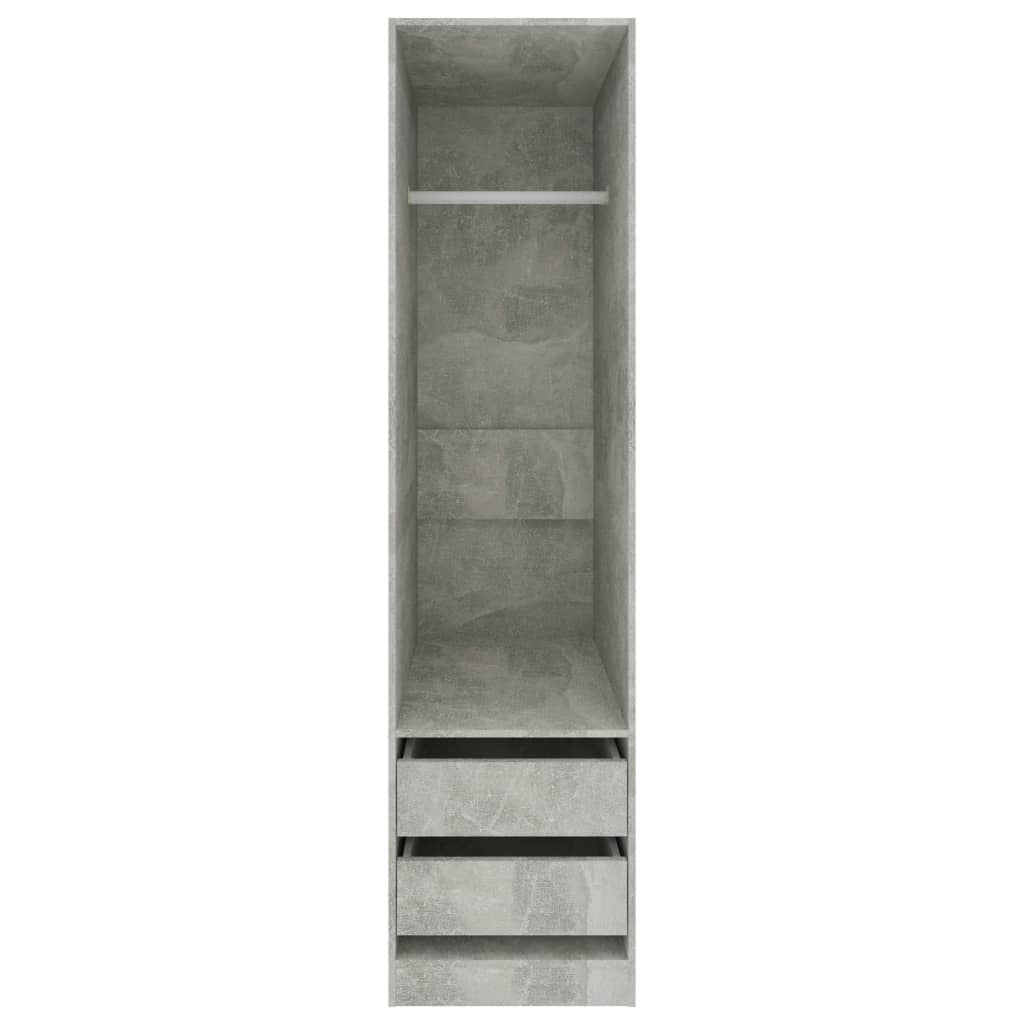 Wardrobe with Drawers Concrete Grey Chipboard