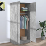 Wardrobe Concrete Grey - Chipboard