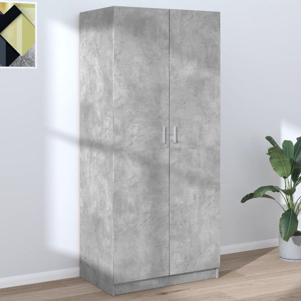  Wardrobe Concrete Grey - Chipboard