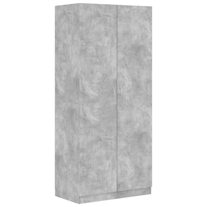 Wardrobe Concrete Grey Chipboard - 90×52×200cm