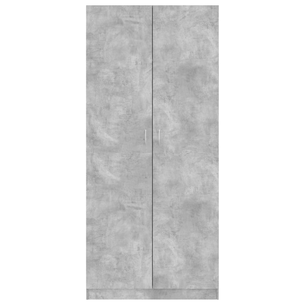 Wardrobe Concrete Grey Chipboard - 90×52×200cm