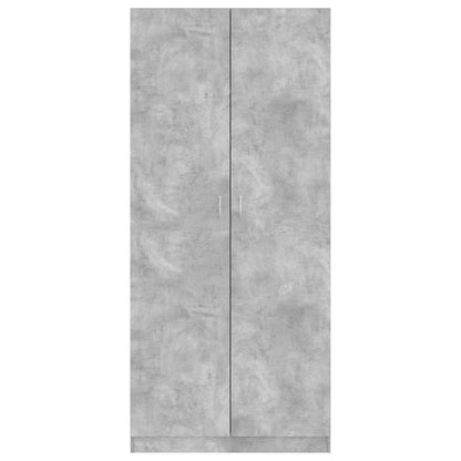 Wardrobe Concrete Grey Chipboard - 90×52×200cm