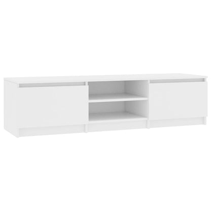 TV Cabinet White Chipboard - 140×40×35.5cm