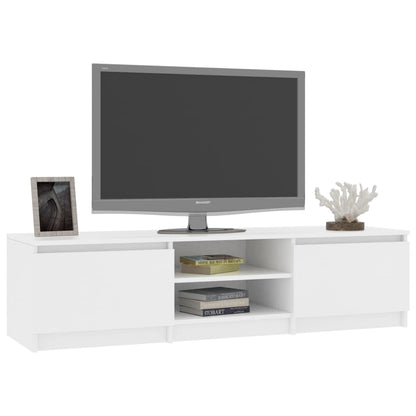 TV Cabinet White Chipboard - 140×40×35.5cm
