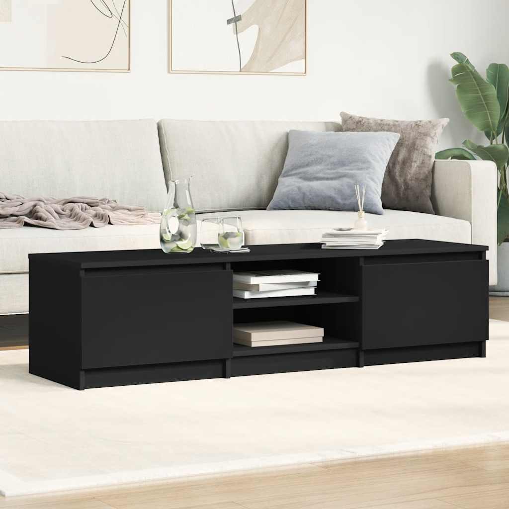 TV Cabinet Black 140cm Entertainment Unit | HomeAndLiving