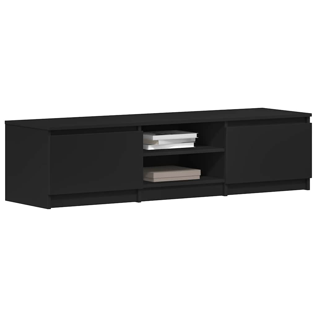 TV Cabinet Black 140cm Entertainment Unit | HomeAndLiving