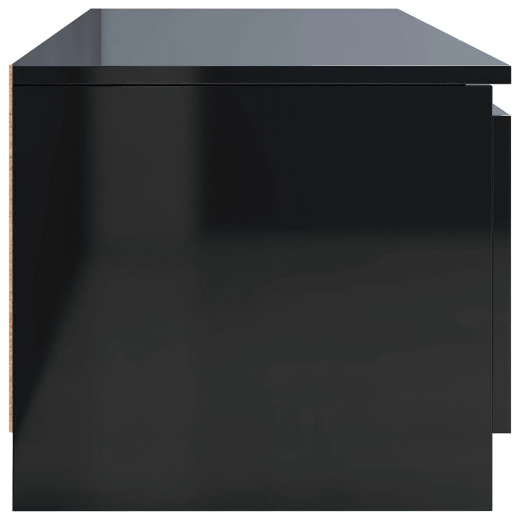 TV Cabinet High Gloss Black, Chipboard