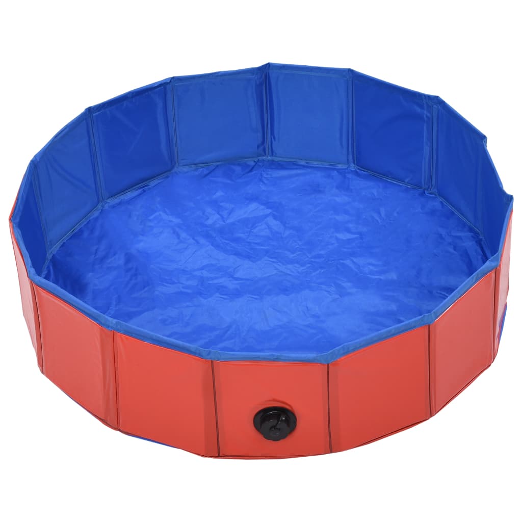 Foldable Dog Swimming Pool Red PVC S